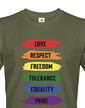 Pánské tričko Love respect freedom