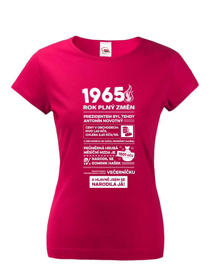 Dámske tričko 1965 rok plný zmien