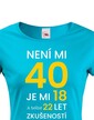Dámske tričko k 40. narodeninám