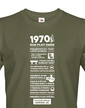 Pánské tričko narozeninové noviny 1970