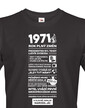 Pánske tričko narodeninové noviny 1971
