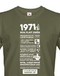 Pánske tričko narodeninové noviny 1971