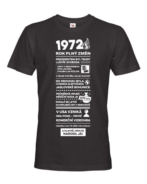 Pánske tričko narodeninové noviny 1972