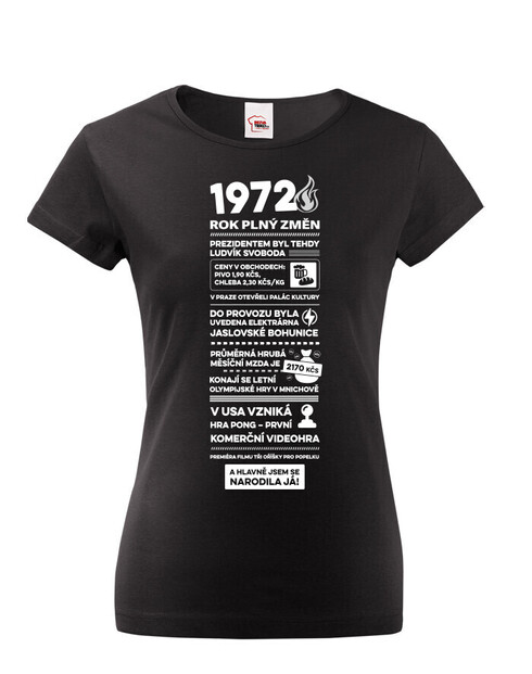 Dámske tričko narodeninové noviny 1972