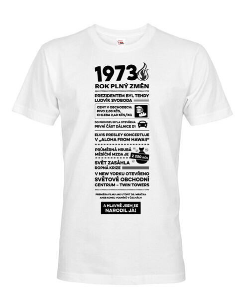 Pánske tričko narodeninové noviny 1973