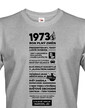 Pánske tričko narodeninové noviny 1973
