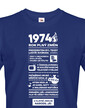 Pánske tričko narodeninové noviny 1974