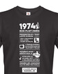 Pánske tričko narodeninové noviny 1974