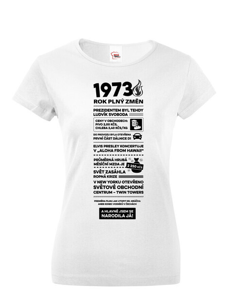 Dámske tričko narodeninové noviny 1973