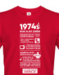 Pánske tričko narodeninové noviny 1974