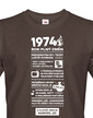 Pánske tričko narodeninové noviny 1974