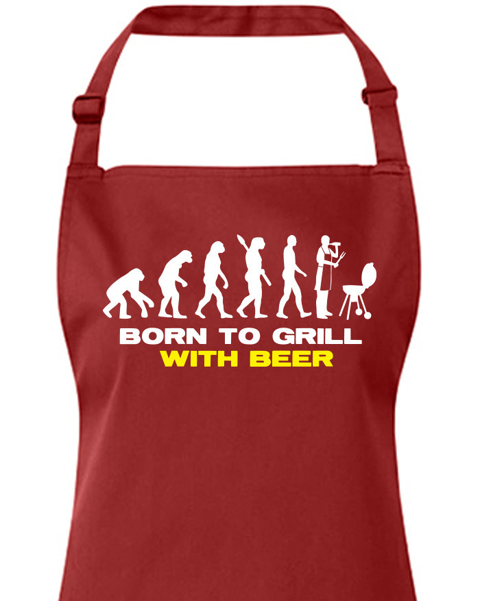 Zástera s náprsenkou Narodený pre grilovanie
