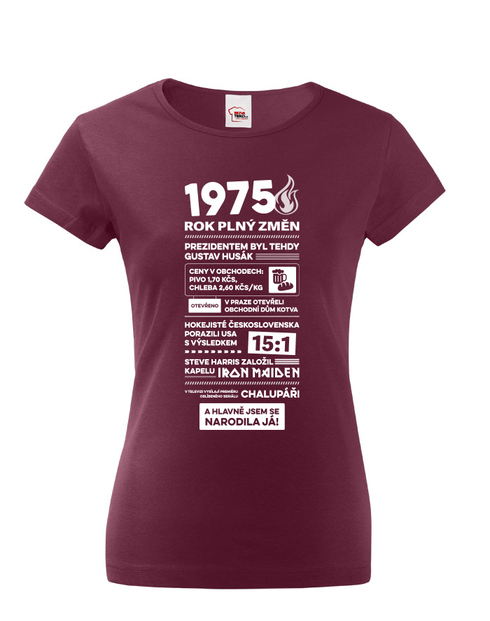 Dámske tričko narodeninové noviny 1975
