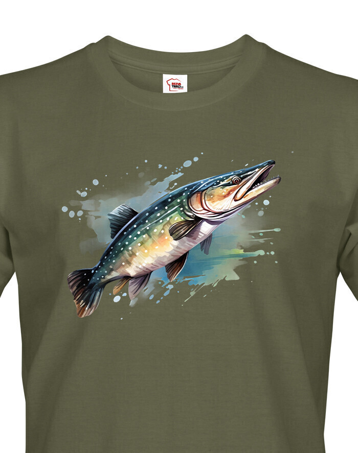 Tričko pre rybárov s motívom šťuky