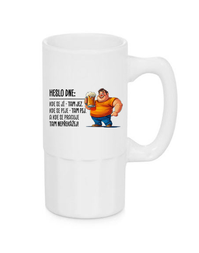 Pivný polliter Heslo dňa - Jedz, pi, nezasahuj