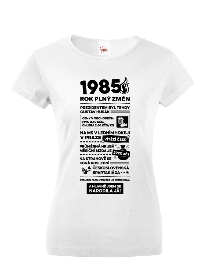 Dámske tričko narodeninové noviny 1985