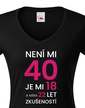 Dámske tričko k 40. narodeninám