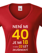 Dámske tričko k 40. narodeninám