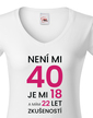 Dámske tričko k 40. narodeninám