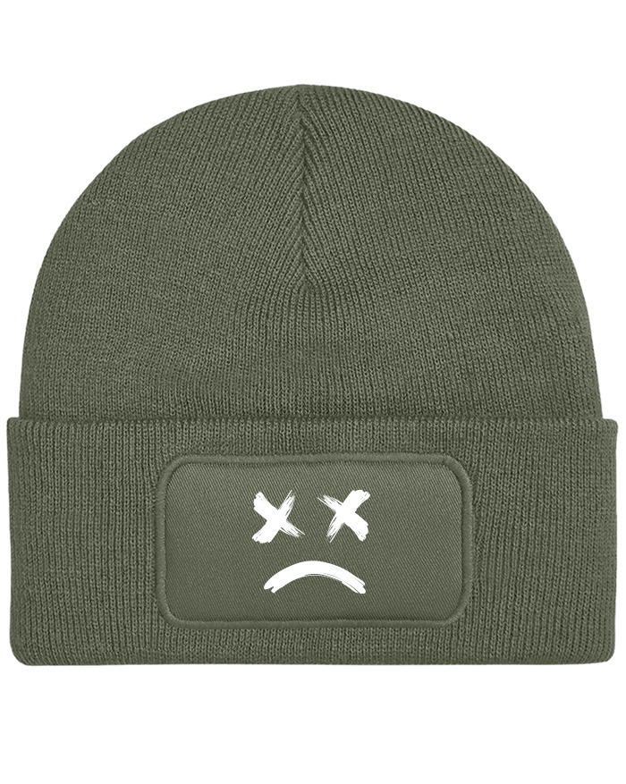 Unisex čiapka s obdĺžnikovou nášivkou Sad Face