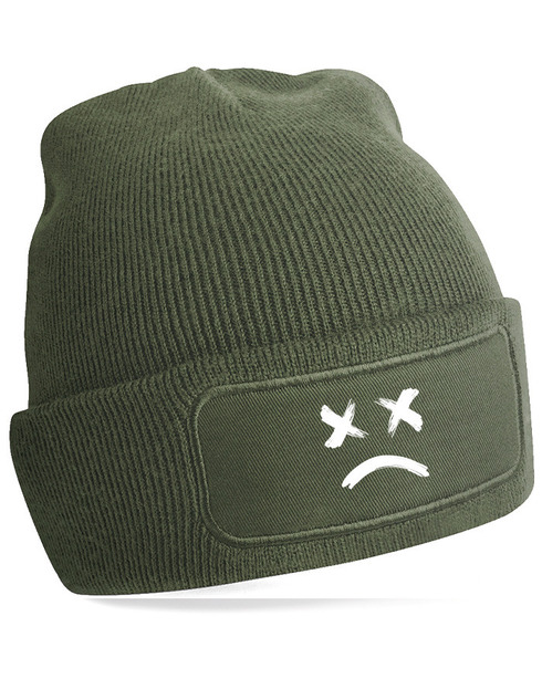 Unisex čiapka s obdĺžnikovou nášivkou Sad Face