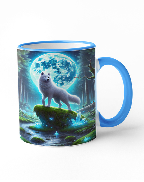 Keramický hrnček s vlkom