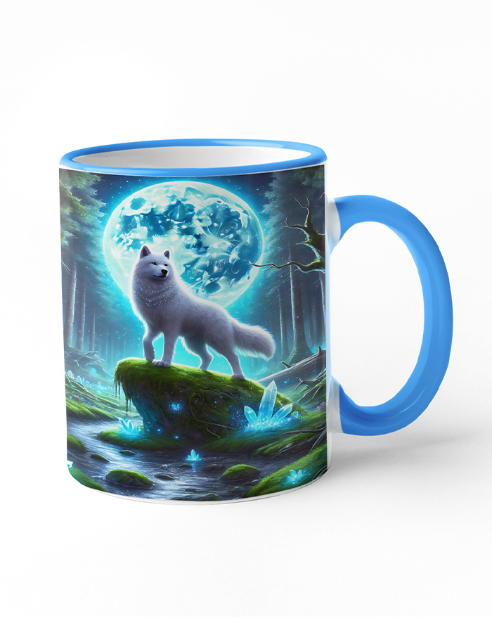 Keramický hrnček s vlkom