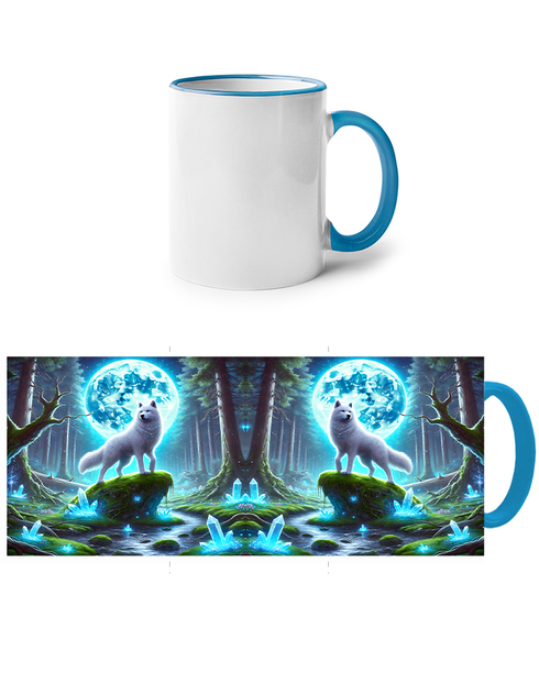 Keramický hrnček s vlkom