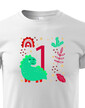 Detské tričko s voliteľným vekom dinosaurus