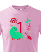 Detské tričko s voliteľným vekom dinosaurus