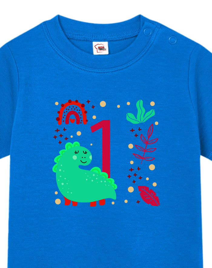 Detské tričko pre najmenších s voliteľným vekom dinosaurus
