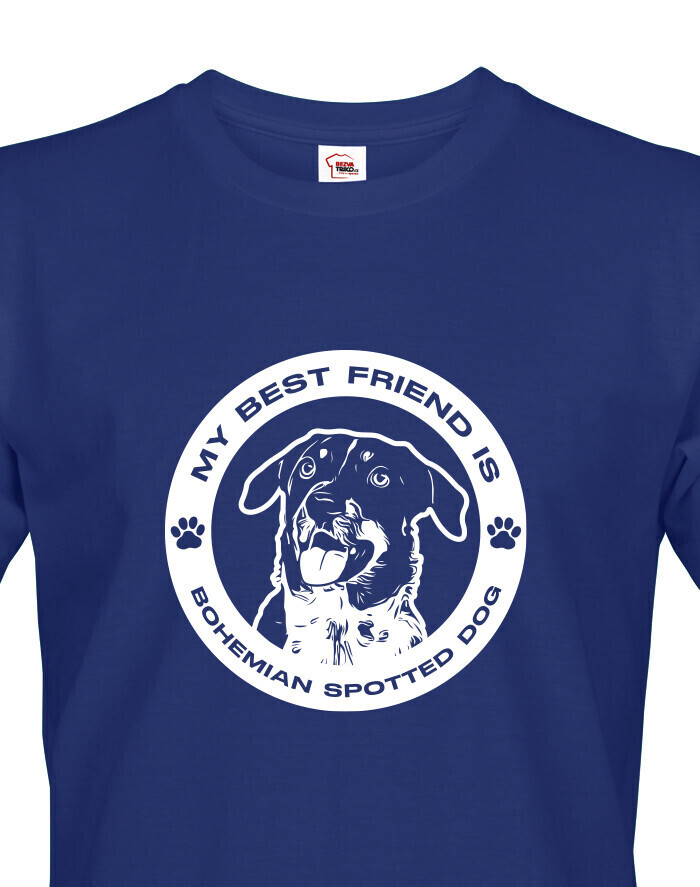 Pánské tričko Český strakatý pes guľatý motív