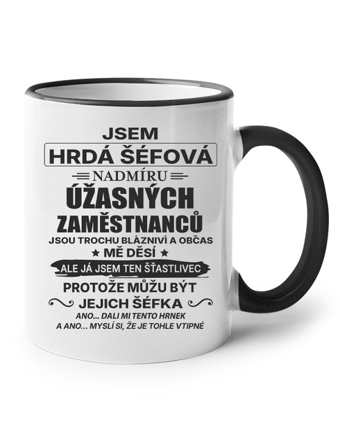 Keramický hrnček s motívom - Som hrdá šéfka