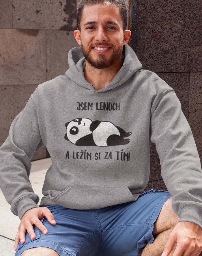 Pánská mikina Som leňoch a ležím si za tým!
