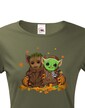 Dámske tričko Majster Yoda a Groot