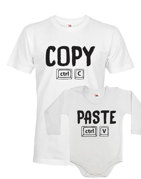 Detské body a pánske tričko Copy paste
