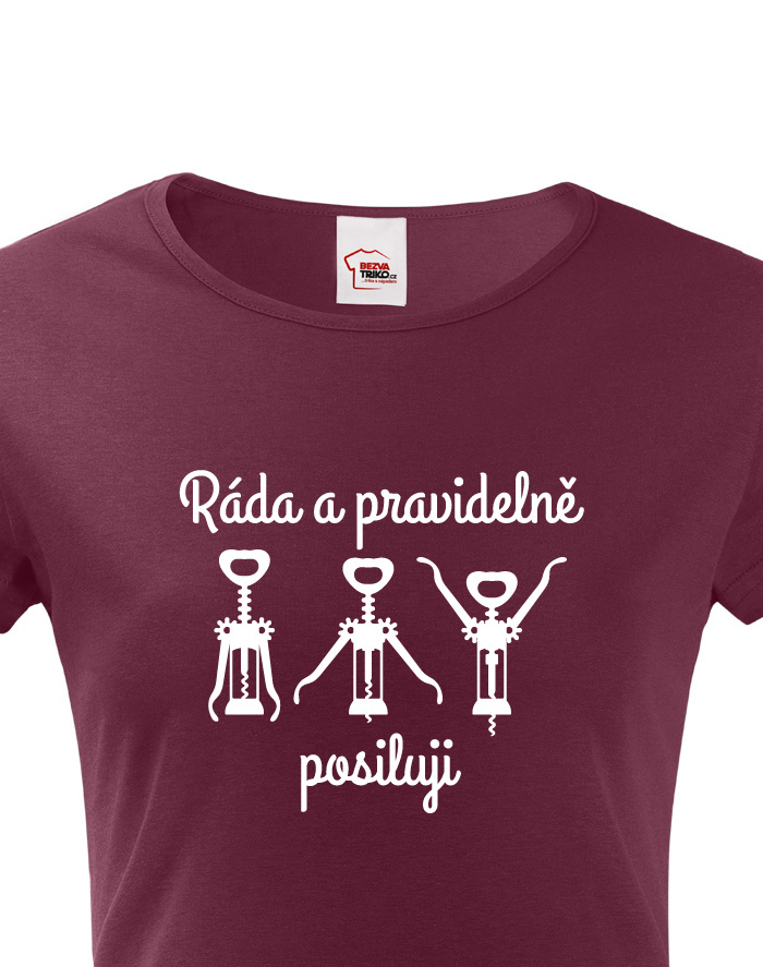 Dámske tričko Rada a pravidelne posilujem