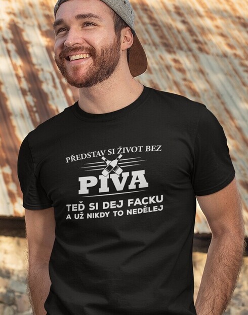 Pánske tričko s potlačou Život bez piva