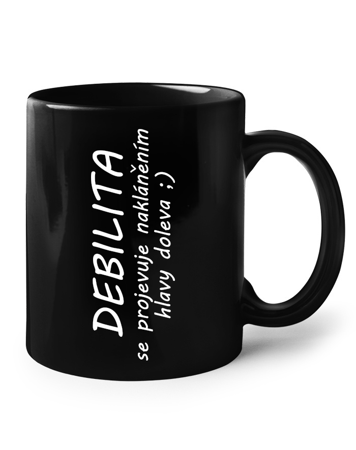 Keramický hrnček -Debilita sa prejavuje nakláňaním hlavy doľava