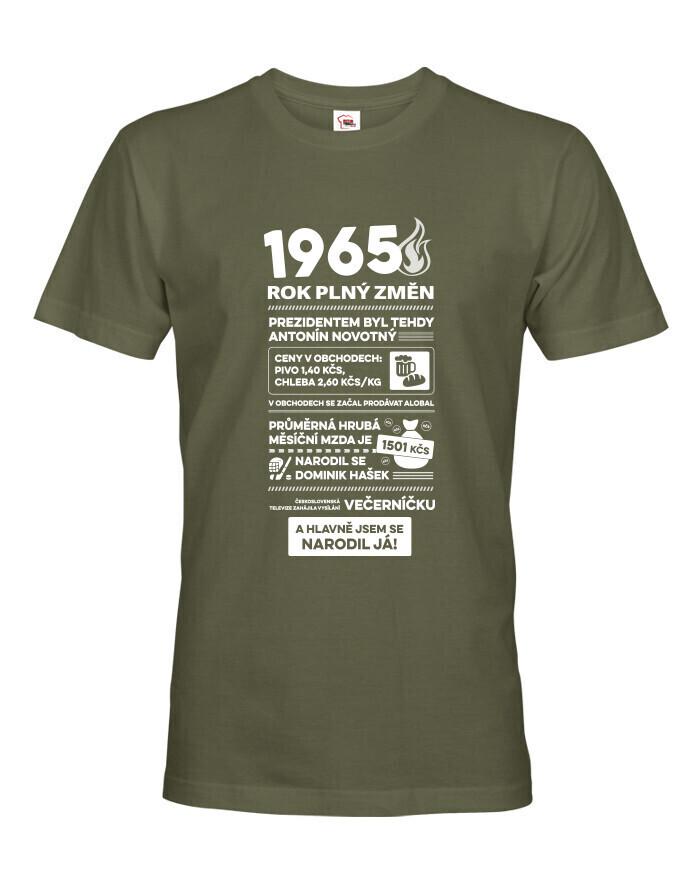 Pánske tričko 1965 rok plný zmien