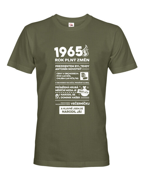 Pánske tričko 1965 rok plný zmien