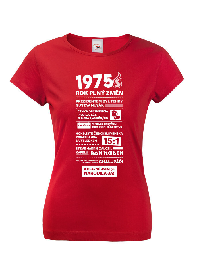 Dámske tričko narodeninové noviny 1975