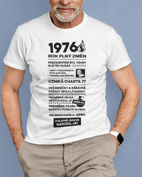 Pánské tričko narozeninové noviny 1976