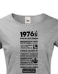 Dámske tričko narodeninové noviny 1976