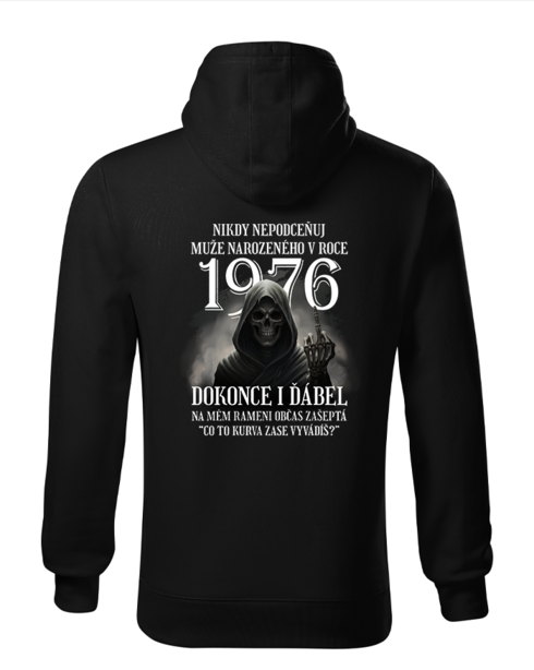 Pánská mikina k narozeninám s kostlivcom