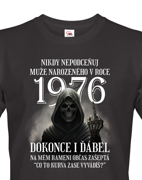 Pánské tričko k narozeninám s kostlivcom