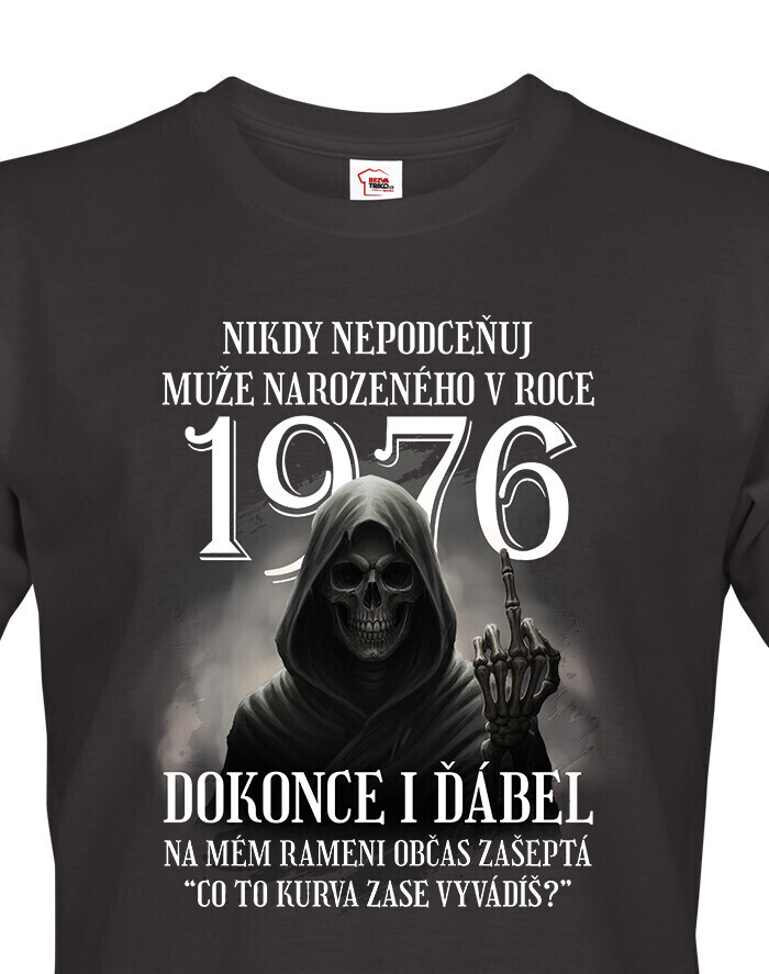 Pánské tričko k narozeninám s kostlivcom