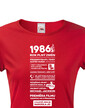 Dámske tričko narodeninové noviny 1986