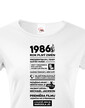 Dámske tričko narodeninové noviny 1986