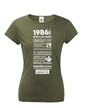 Dámske tričko narodeninové noviny 1986